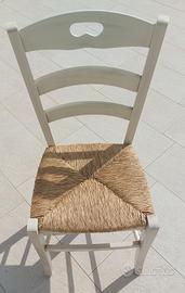sedie in legno con seduta in paglia
