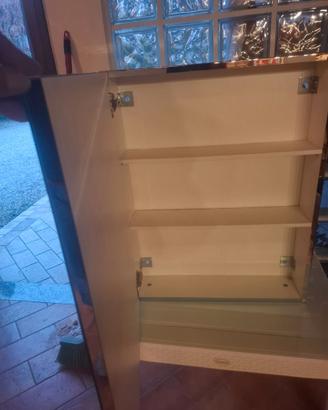 Mobiletto da bagno sospeso con specchiera