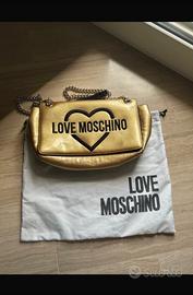 Borsa a spalla Love Moschino Oro con logo a cuore