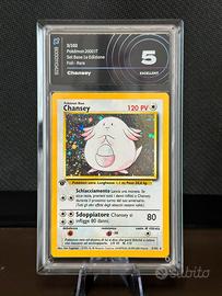 Chansey Holo Set Base Prima Edizione 3/102 - 5 EXC