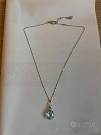 Collana Swarovski con ciondolo azzurro