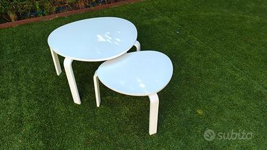 Coppia tavolini IKEA SVALSTA bianchi laccati - Ott
