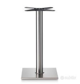 base tavolo in acciaio cromato o satinato 