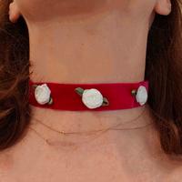 Girocollo - Choker color ciliegia 