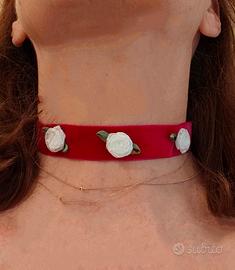 Girocollo - Choker color ciliegia 