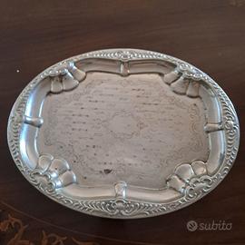 Vassoio vintage in metallo argentato