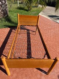 LETTO SINGOLO LEGNO + RETE+ SEDIA