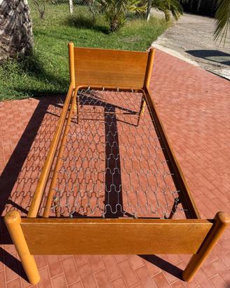LETTO SINGOLO LEGNO + RETE+ SEDIA