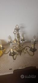 Lampadario in ottone del '900