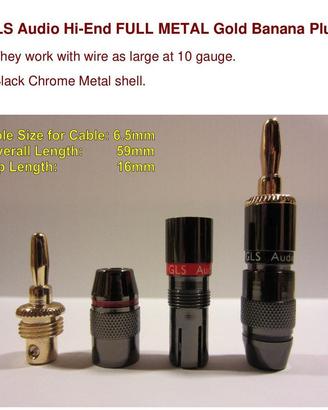 4 Connettori Banana Placcati in Oro