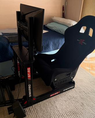Postazione Sim Racing SimXPro GT‑RS con sedile