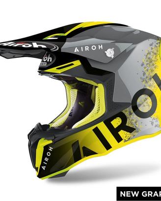 CASCO CROSS AIROH MODELLO TWIST 2.0 BIT YELLOW