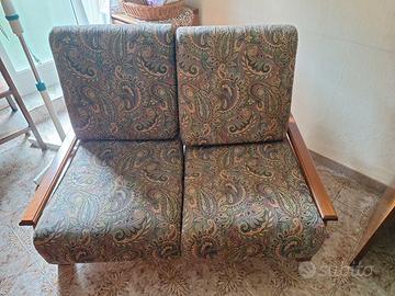 Divano legno tessuti Missoni vintage
