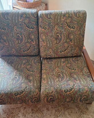 Divano legno tessuti Missoni vintage