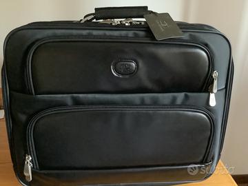 VALIGETTA/TROLLEY 48 ORE pelle e tessuto nero