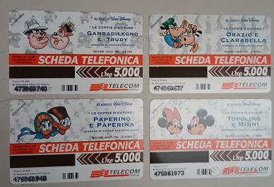 Schede Telefoniche Disney NUOVE 1996 – Telecom Lir