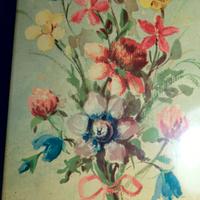 Cassetta in metallo vintage Mazzo di fiori Heller 