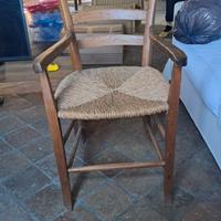 SEDIA/POLTRONCINA ARTIGIANALE,  IMPAGLIATA A MANO