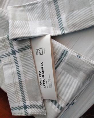 lenzuolo di flanella NUOVO  100% cotone + federe