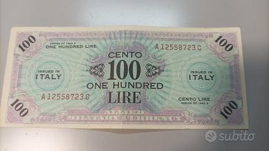 100 Lire occupazione americana in italia bilingue
