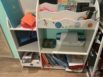 Mobile libreria per bambini tema spazio