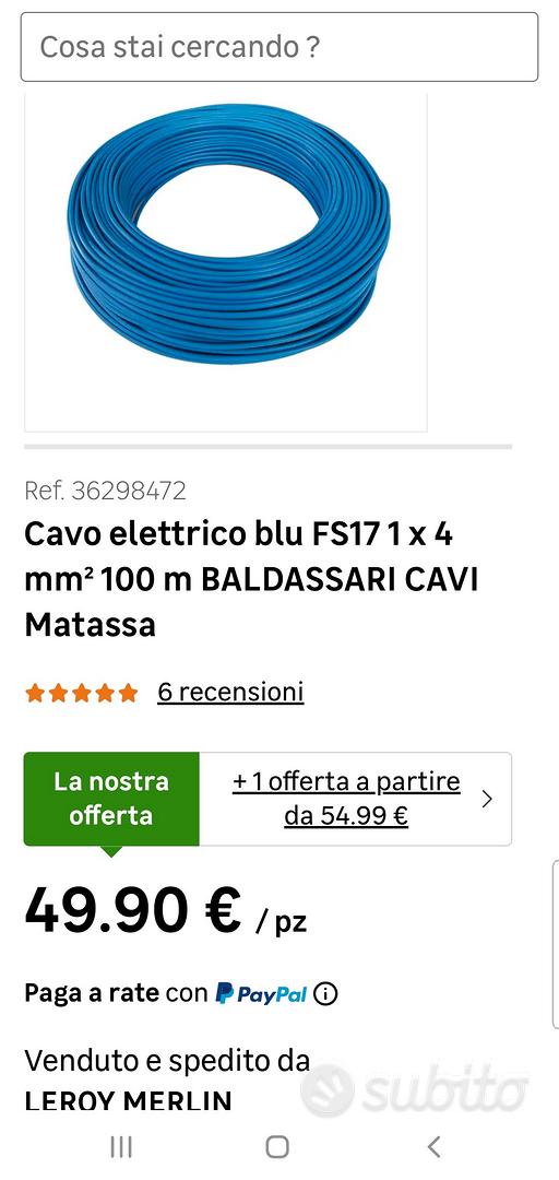 Cavo elettrico FS17 BALDASSARI CAVI 4 mm² 100 m blu