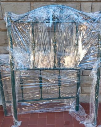 letto singolo ferro battuto + rete + materasso
