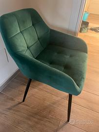 Sedia /poltroncina velluto verde