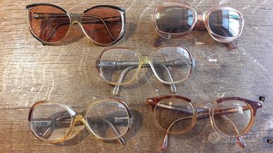 5 VECCHI OCCHIALI ANNI 60 FIRMATI - VINTAGE