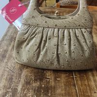 Borsa donna vintage in pelle struzzo 