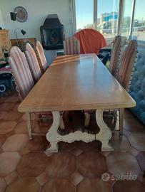 Tavolo fratino in legno massello biondo 230 cm