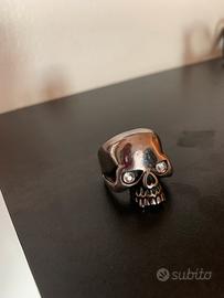 Anello teschio acciaio
