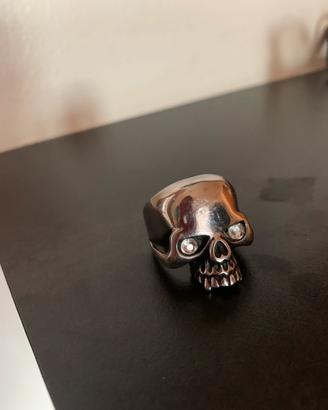 Anello teschio acciaio