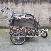 Passeggino-carrello per bici 2 in 1 per cani fino 