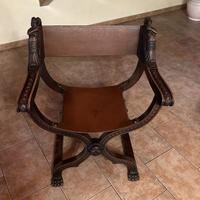 Poltrona Trono in legno antica