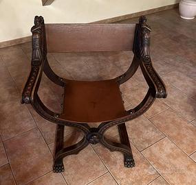 Poltrona Trono in legno antica