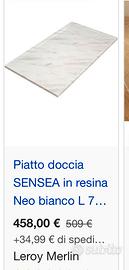 Piatto doccia in resina