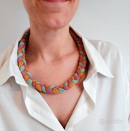 Collana handmade in corda di cotone