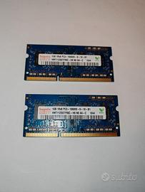 RAM so dimm PC3 2 moduli 1GB