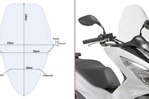 PARABREZZA TRASPARENTE GIVI D1136ST 63x43,5 cm PER