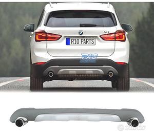 DIFFUSORE BMW X1 F48 15- LOOK M + TERMINALI DI SCA