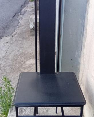 Sedia cuoio nera