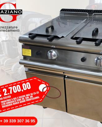 FRIGGITRICE GAS serie 90 a 2 vasche 23+23 BARON