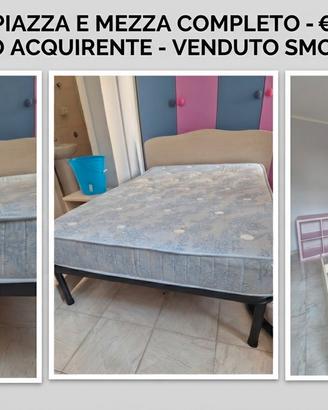 Struttura letto con rete e materasso