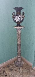 Colonna in marmo portavaso + vaso