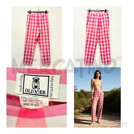 PANTALONE VINTAGE D VALENTINO OLIVER ROSA/GRI SCAC