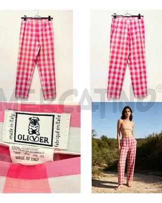 PANTALONE VINTAGE D VALENTINO OLIVER ROSA/GRI SCAC