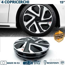 4 Copricerchi per FORD 15 Pollici Silver e Nere ST
