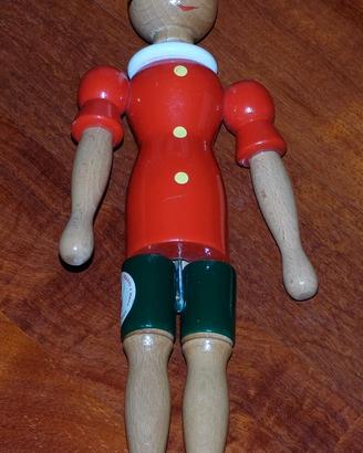 Pinocchio originale in legno con arti mobili
