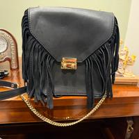 Borsa nera in vera pelle